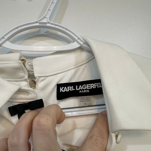 Karl Lagerfeld Womens Dress 6 NWT $148 Sleeveless Flounce Bow Ruffle Event - Picture 3 of 10